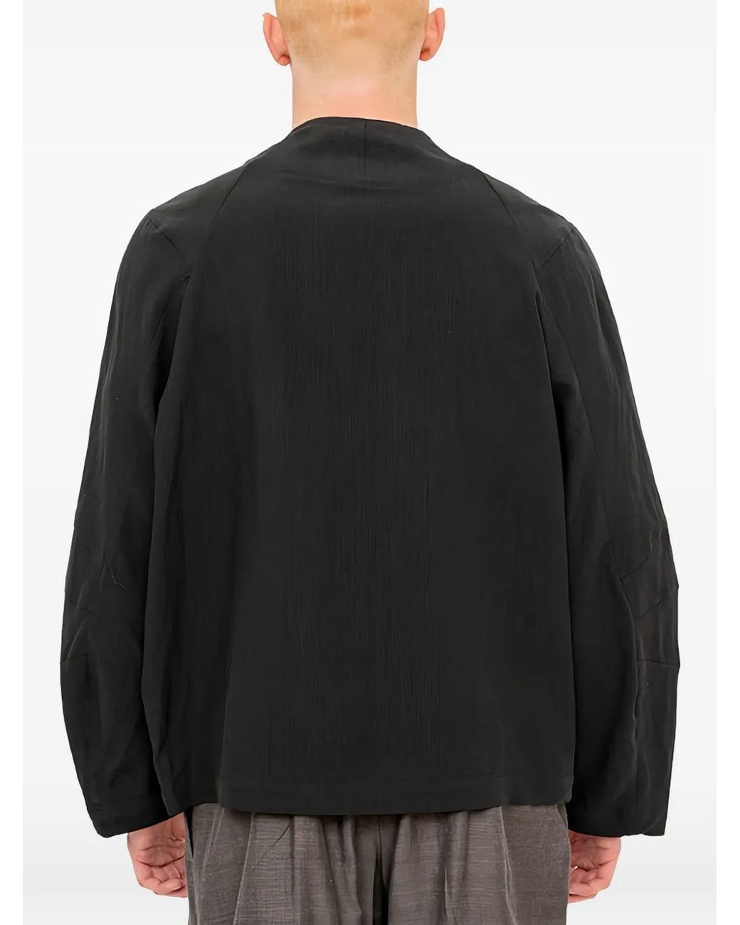 DEVOA Black Raglan-Sleeve Jacket for men