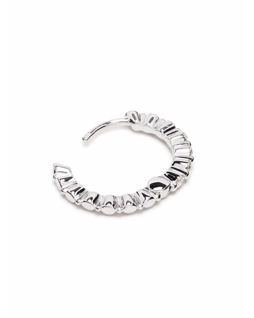 Maria Black White 14K True Romance 10 Diamond Huggie Earring