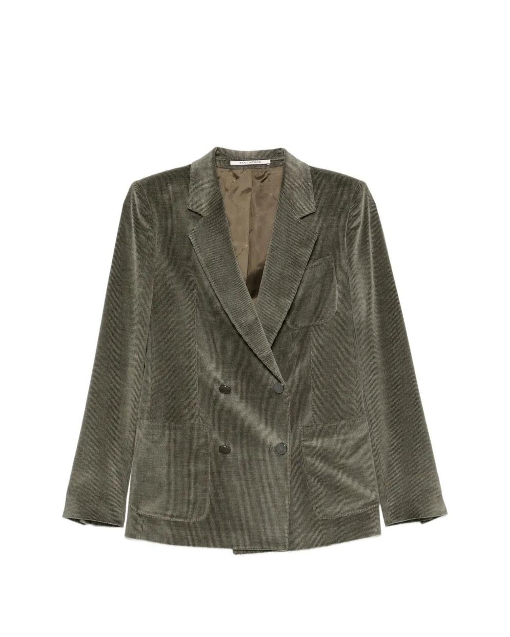 Tagliatore Green Double-Breasted Corduroy Blazer