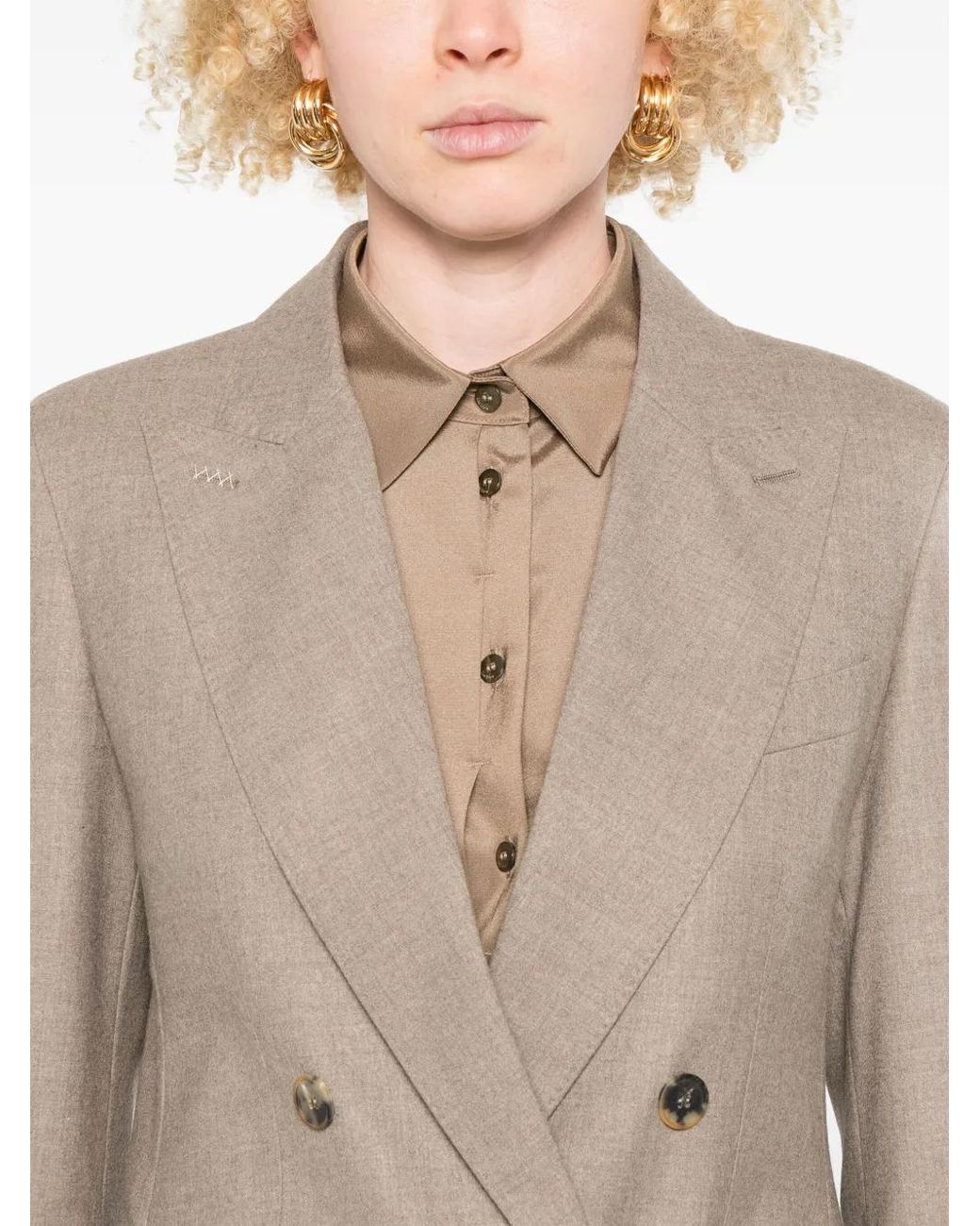 Max Mara Natural Double-Breasted Blazer