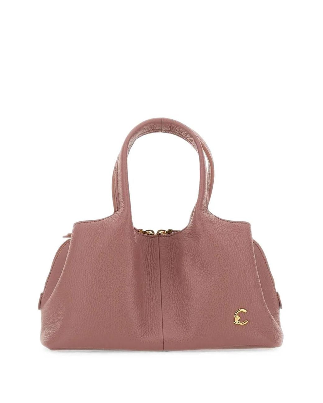 Coccinelle Purple Small Nell Tumbled Leather Tote Bag