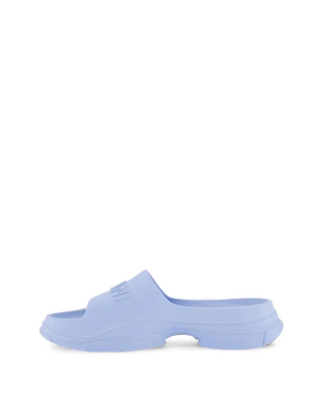 Ganni White Logo-Embossed Pool Slides