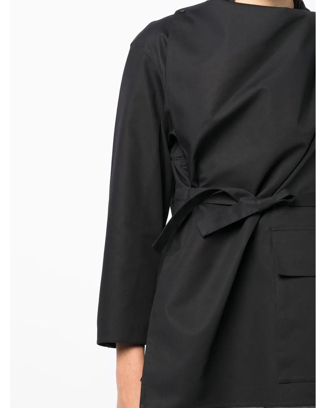 JNBY Black Asymmetrical Layered Tie-Waist Jacket