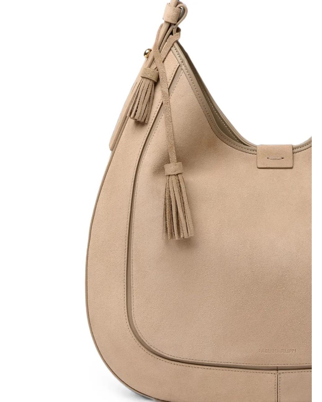 Fabiana Filippi Natural Tassel-Detail Shoulder Bag