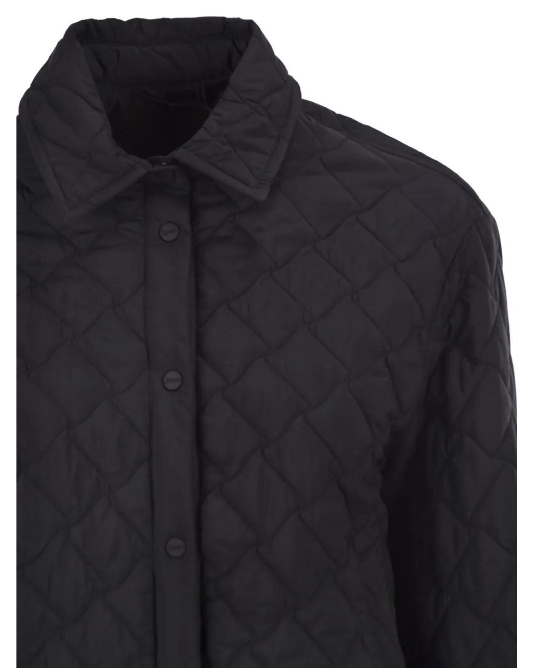 Herno Black Ecoage Diamond-Quilt Puffer Jacket