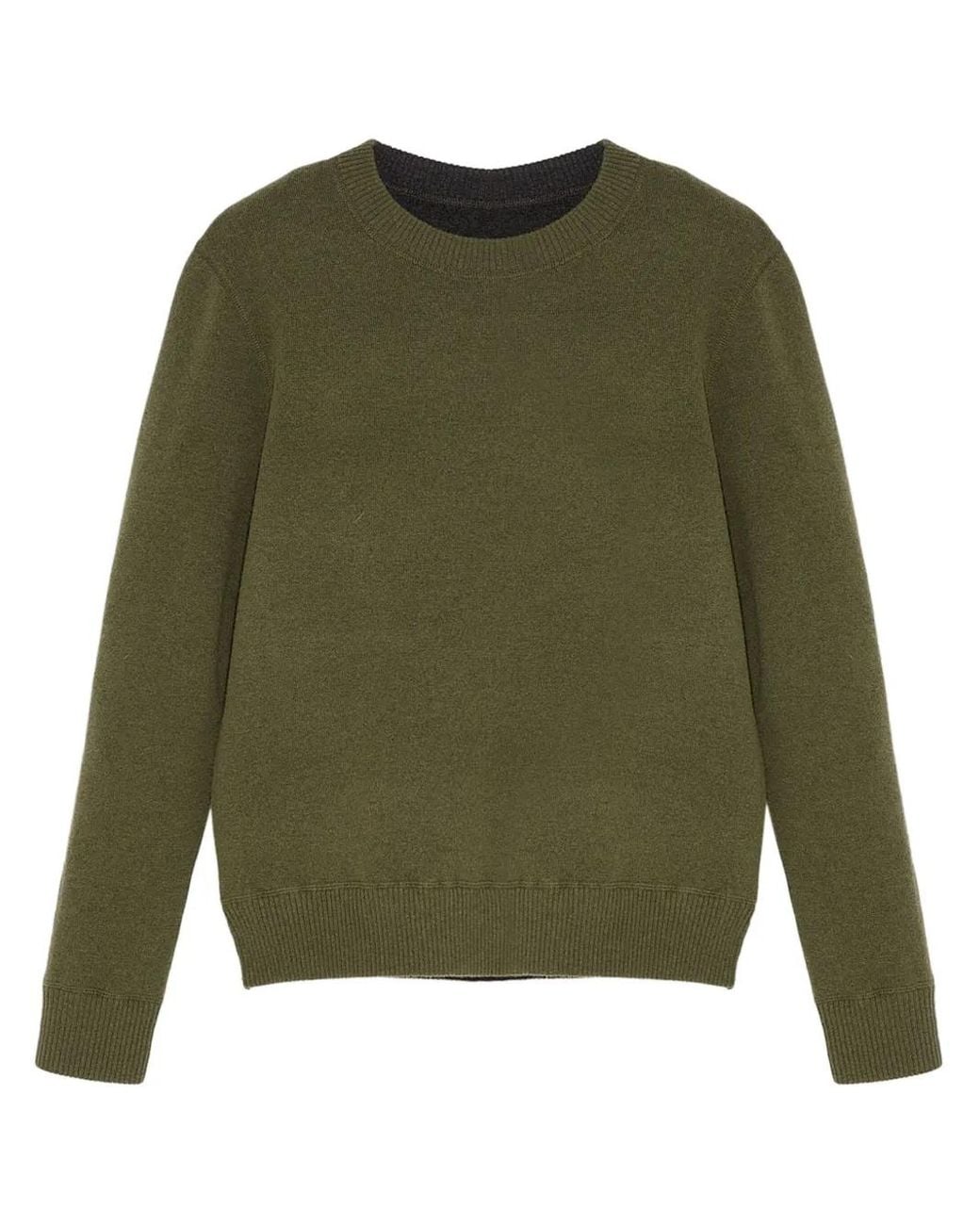 Yves Salomon Green Two-Tone Reversible Knit Jumper for men