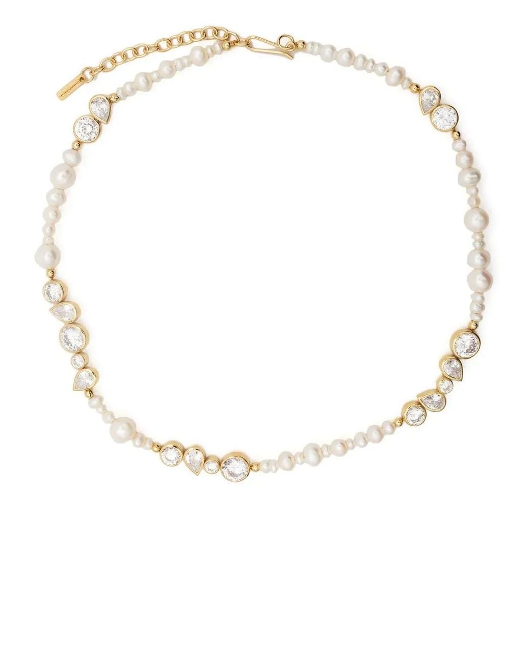 COMPLETEDWORKS White Glitch Crystal-Pearl Necklace