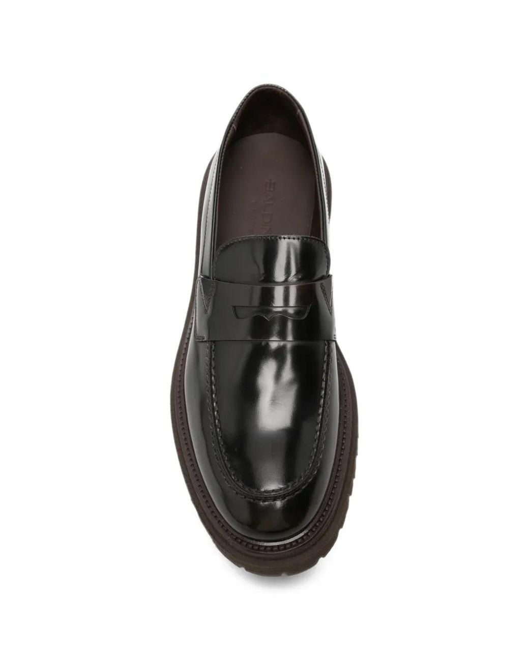 Baldinini Black Patent-Leather Lug-Sole Loafers for men