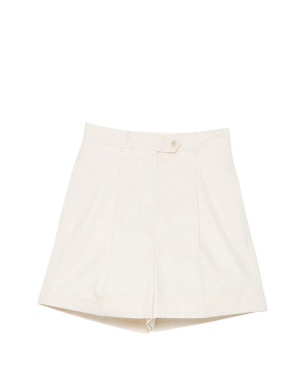 Bally White Pleated Turn-Up Shorts