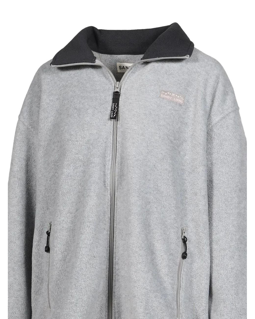 Sandy Liang Gray Dawson Zip-Up Jacket