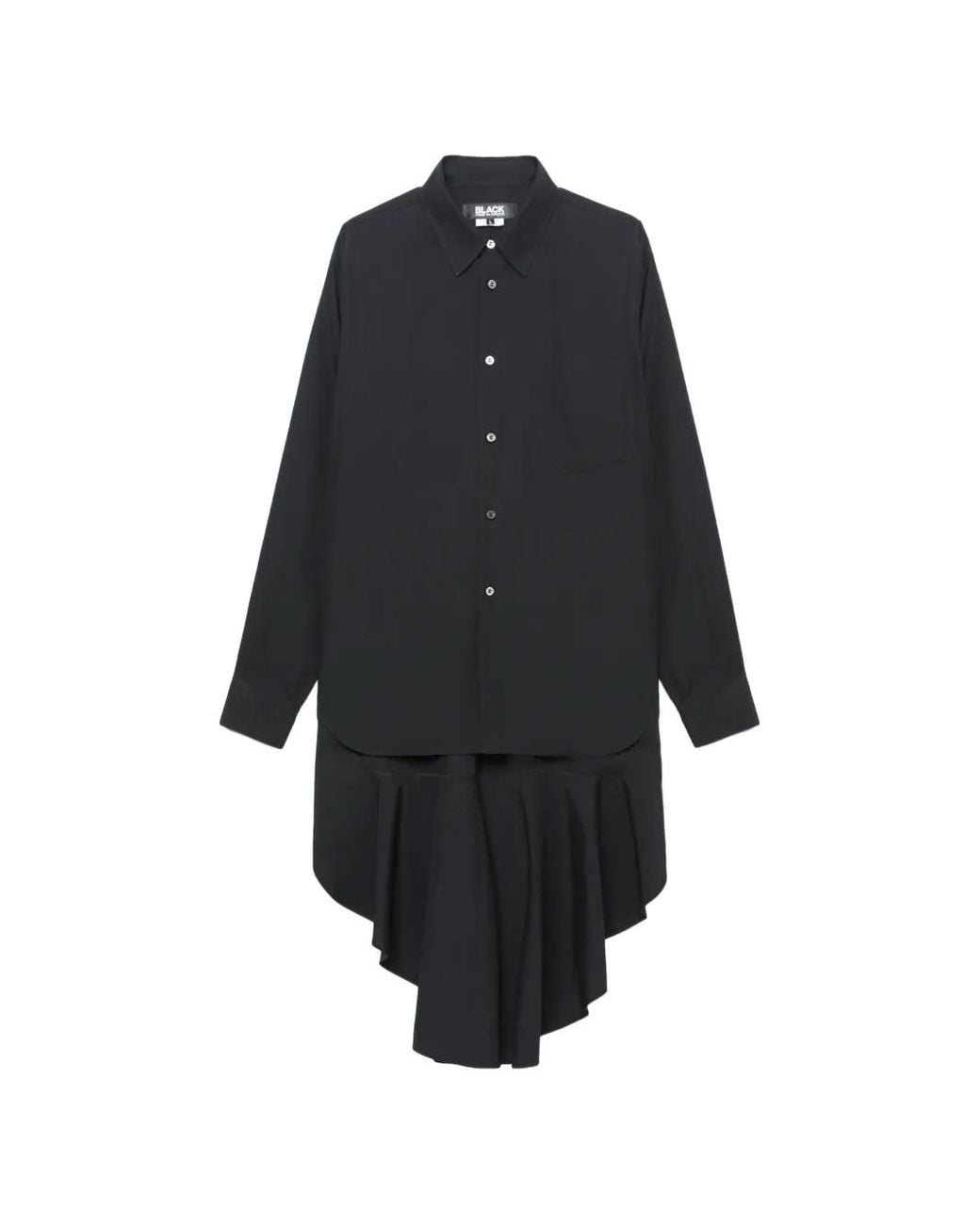 COMME DES GARÇON BLACK Blue Ruffled-Hem Shirt