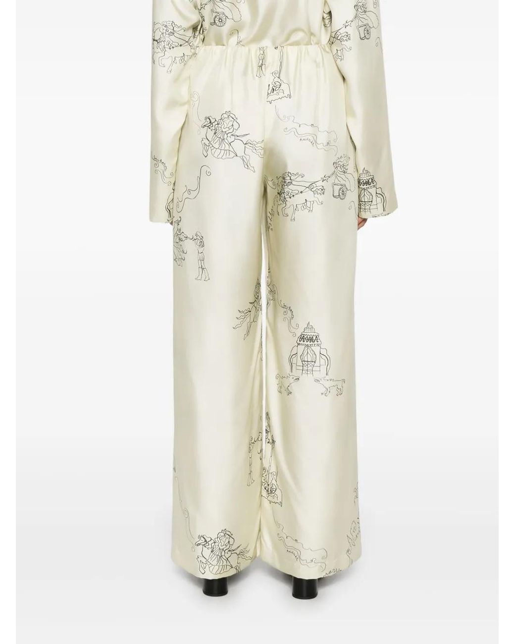 Nanushka Natural Satin Straight Trousers