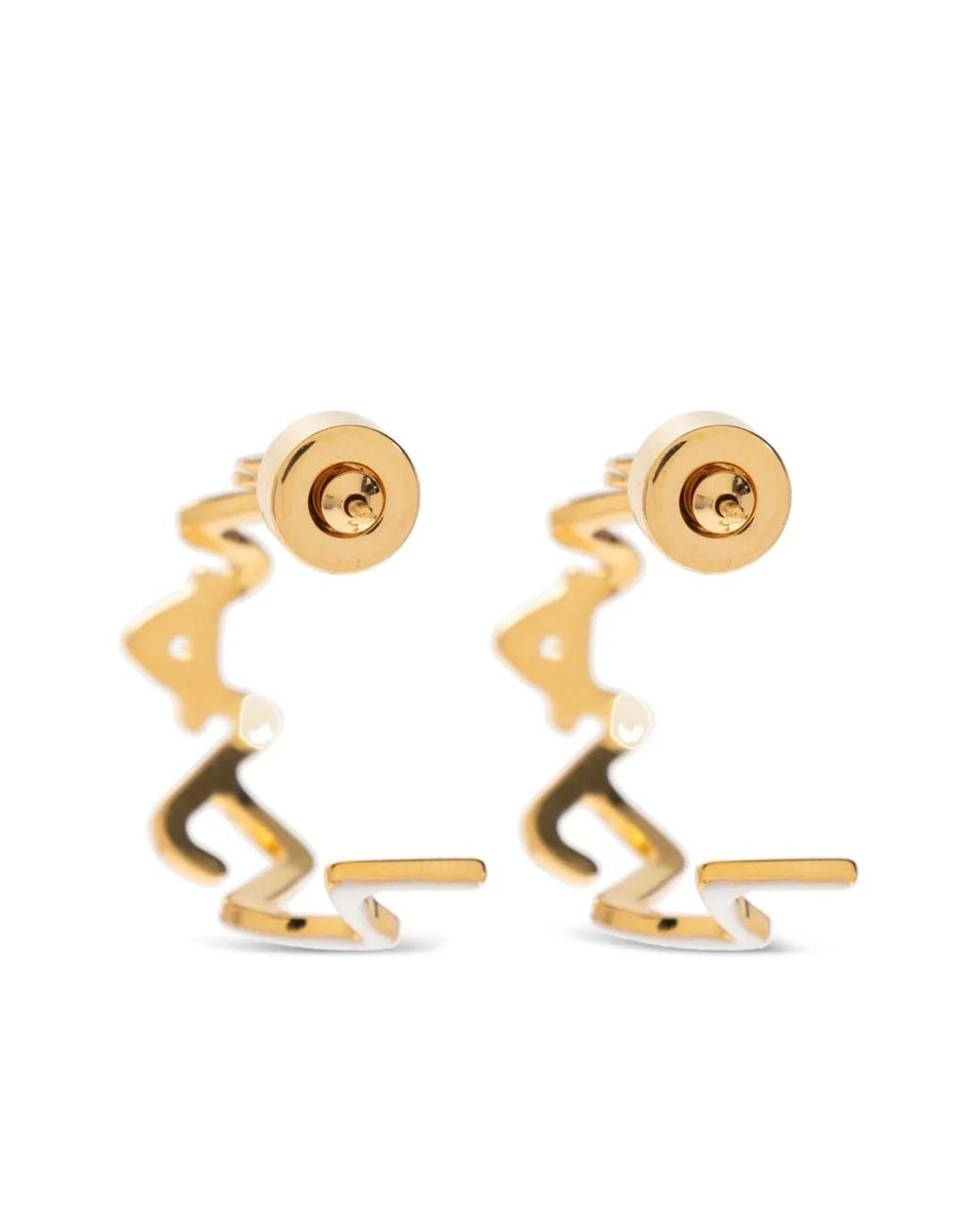 Marni Metallic Zigzag-Hoop Earrings