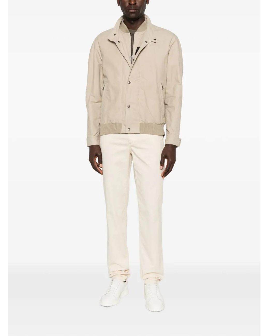 Fay Natural Zip.Up Bomber Jacket for men