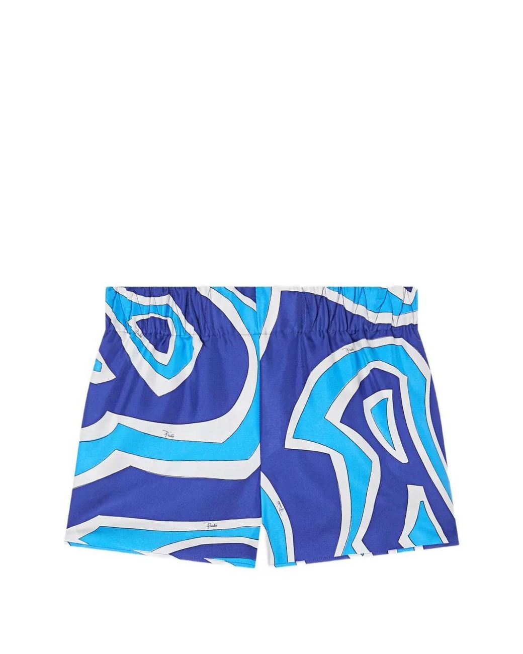 Emilio Pucci Blue Iride-Print Silk Shorts