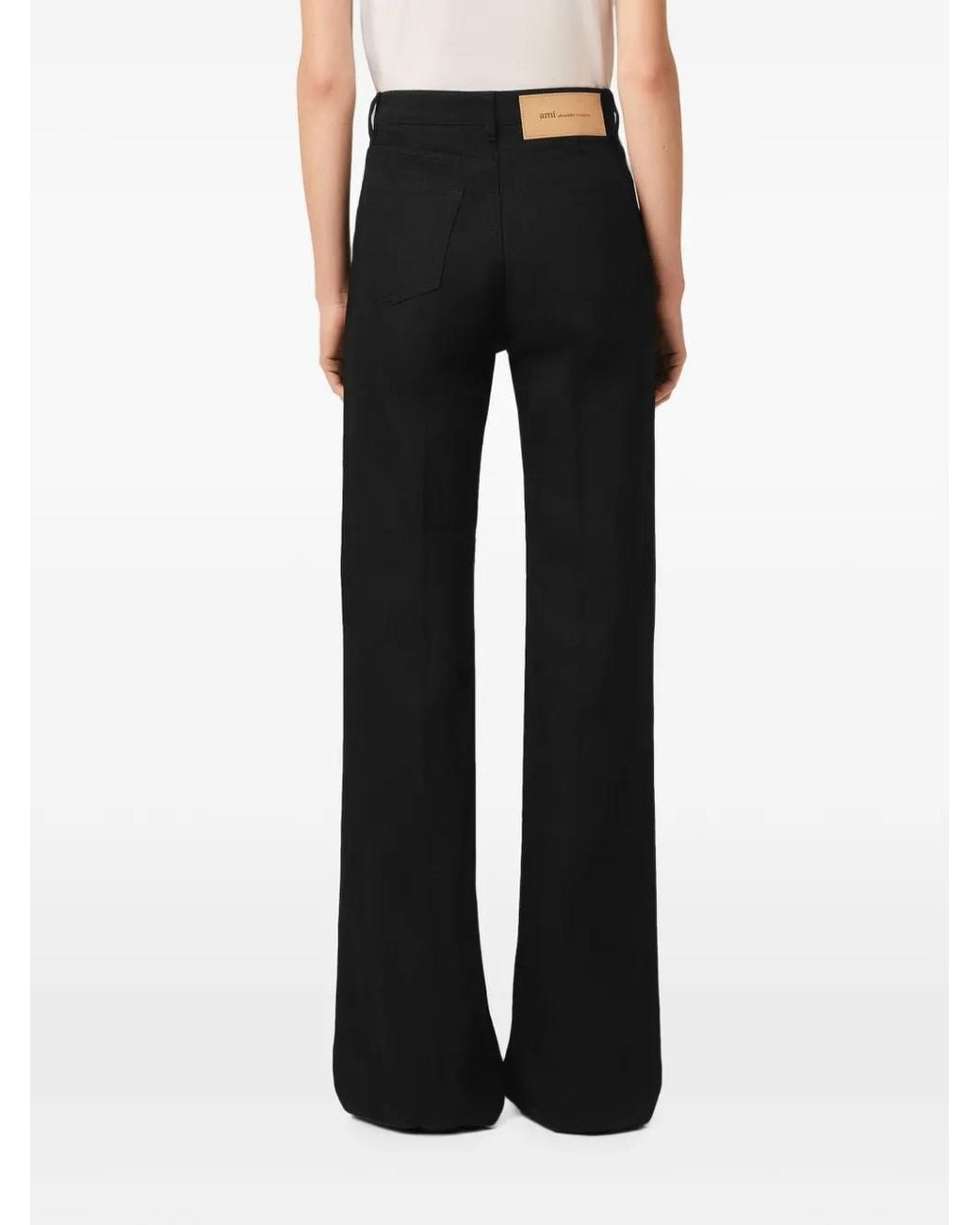 AMI Black Flare-Fit Cotton Jeans