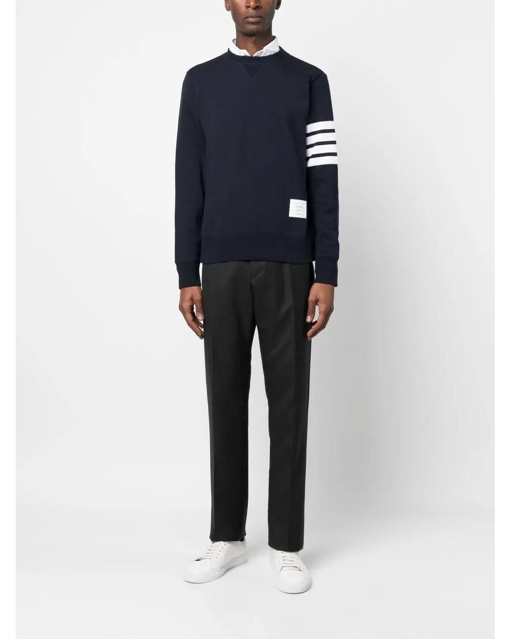 Thom Browne Blue Classic Twill Backstrap Trousers for men