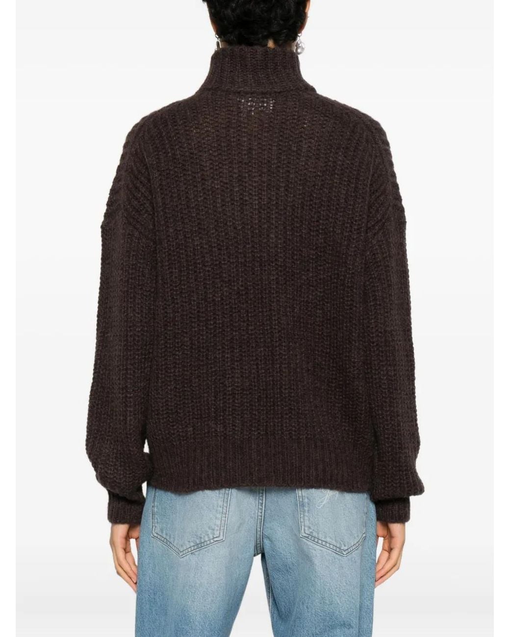Ba&sh Brown Beltane Zip Sweater