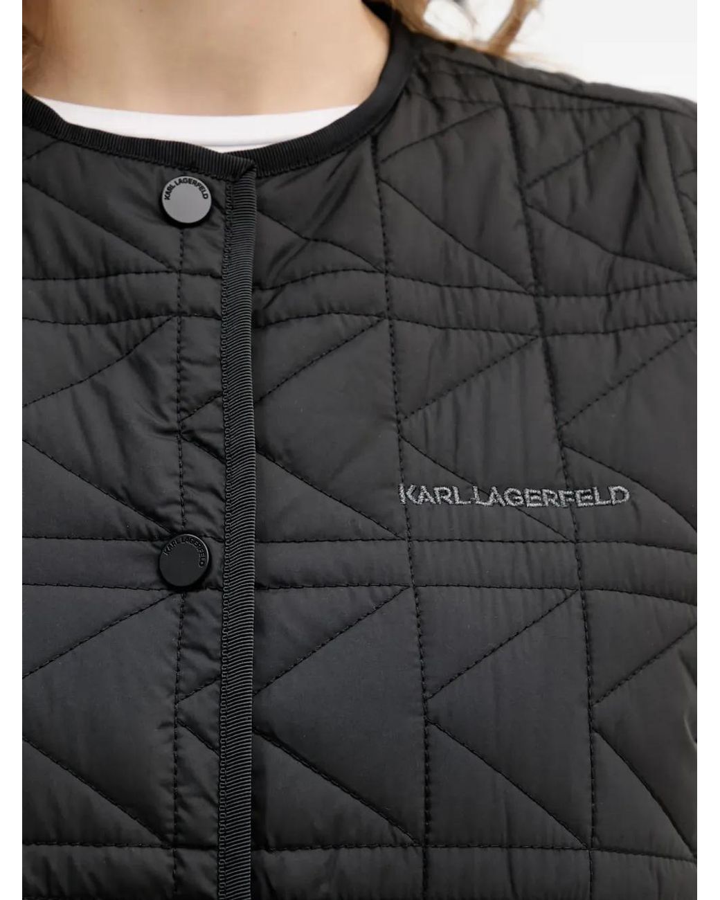 Karl Lagerfeld Black Lightweight Quilted Gilet