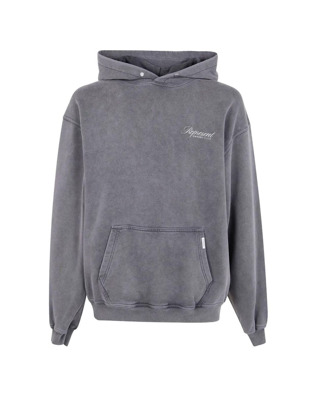 Represent Gray Owners Club Script Cotton Hoodie for men