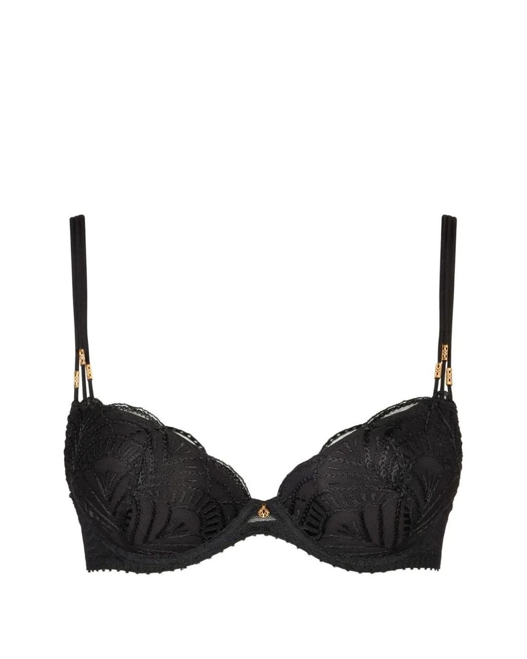 Aubade Black Vibes Embroidered Plunge Bra
