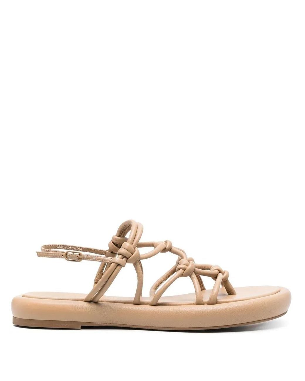 STUDIO AMELIA Brown Strappy Leather Sandals