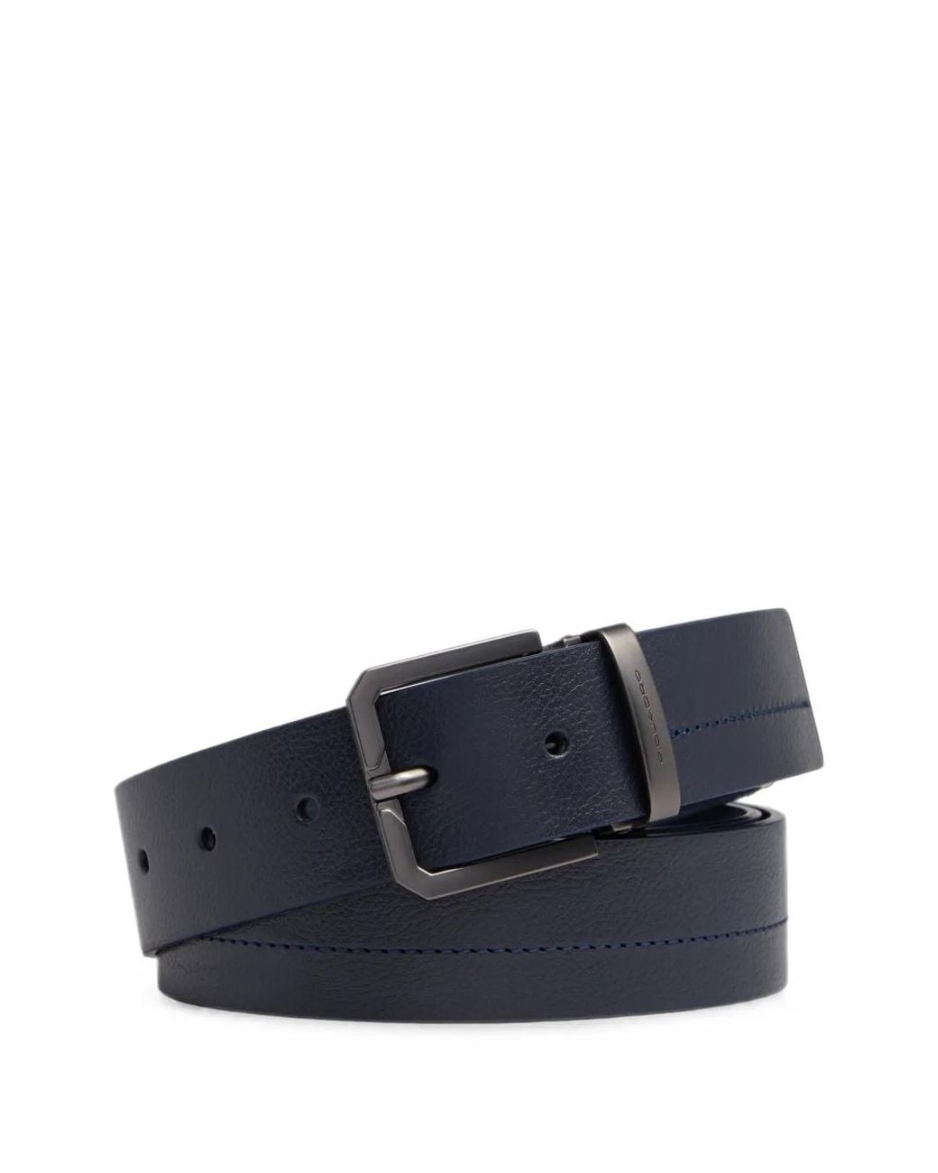 Piquadro Blue Pebbled-Leather Belt for men