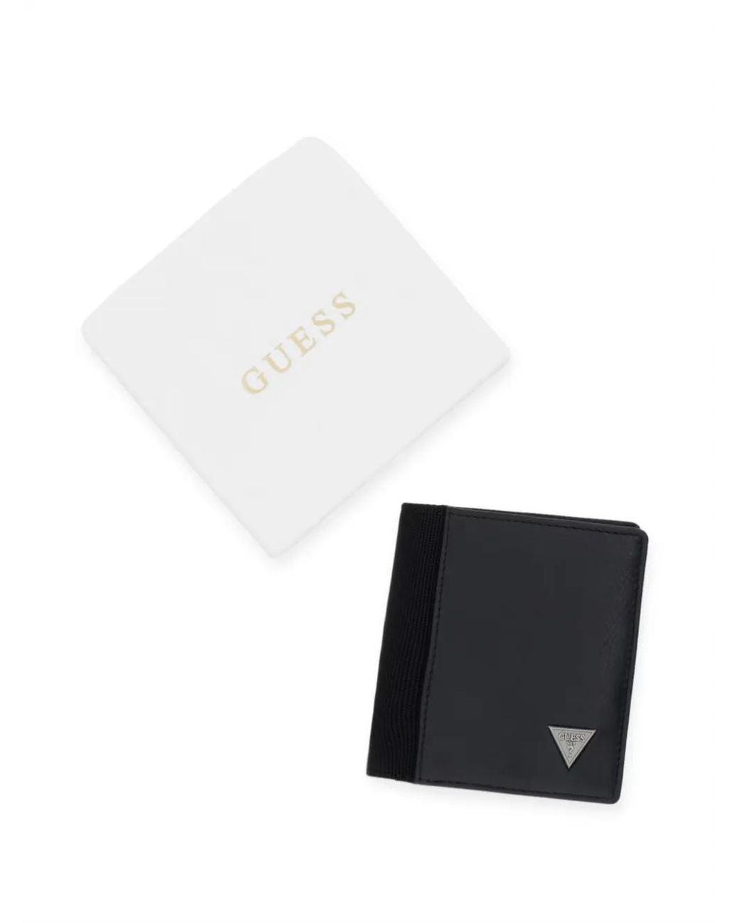 Guess Black Logo-Plaque Bifold Wallet for men
