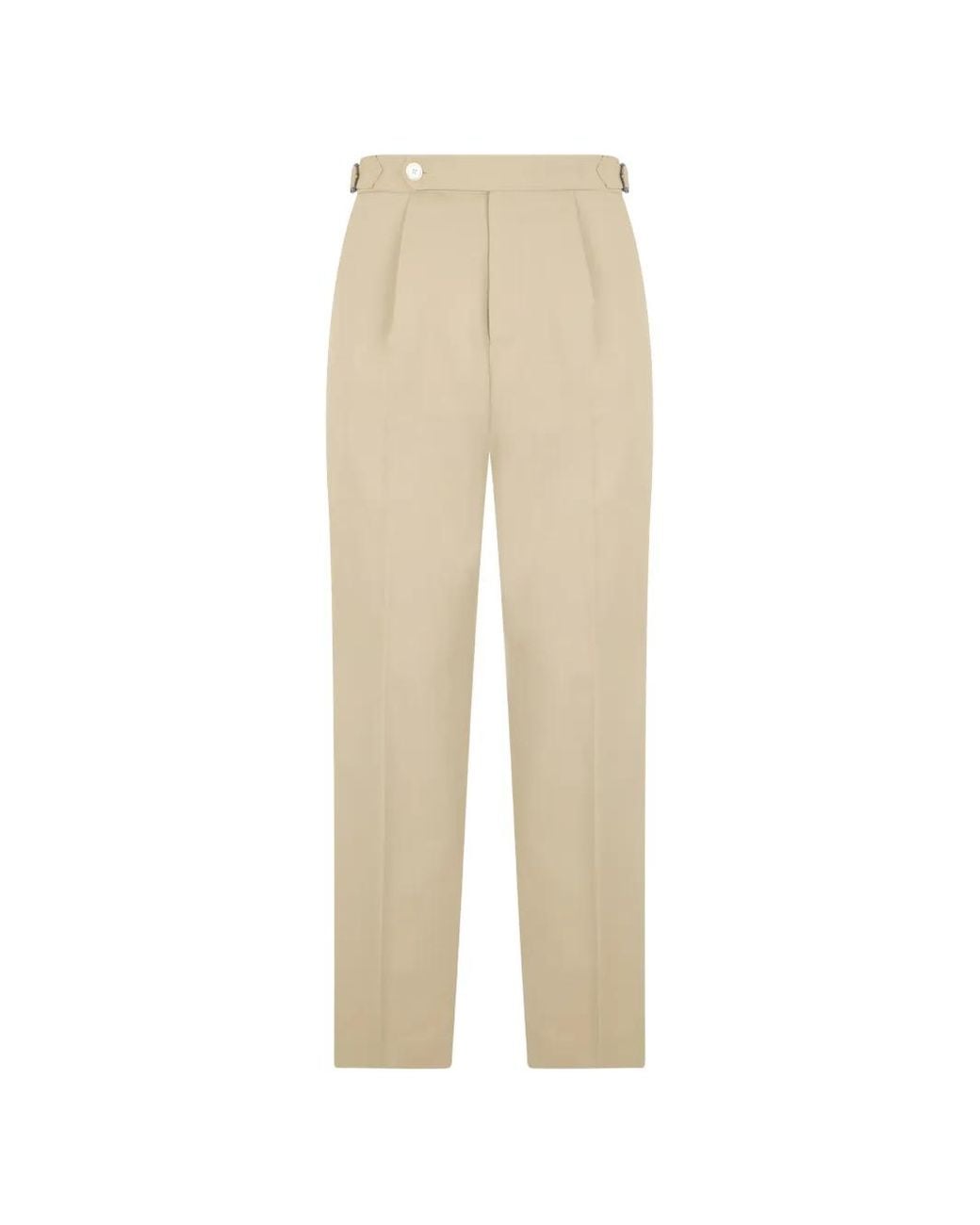 Boss Natural Pleated Straight-Leg Trousers for men