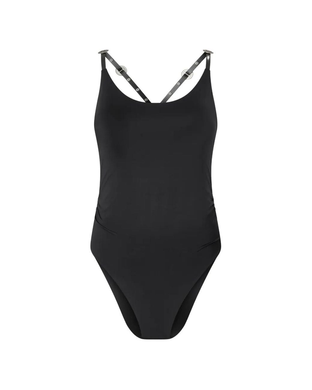 Pinko Black Bodysuit With Crossed Shoulder Straps