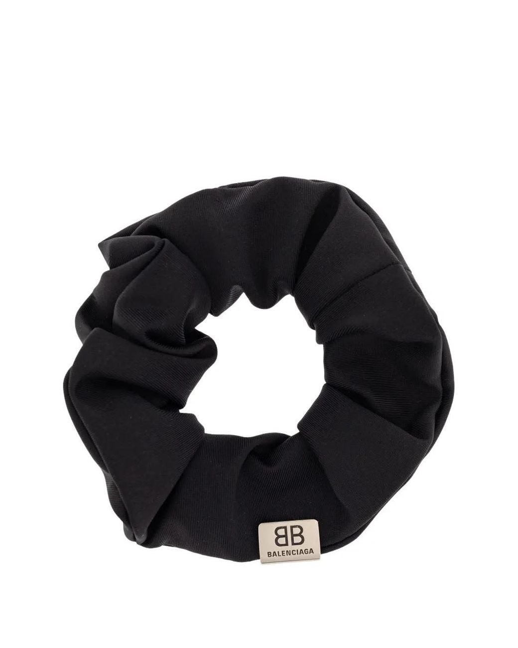 Balenciaga Black Logo-Patch Scrunchie