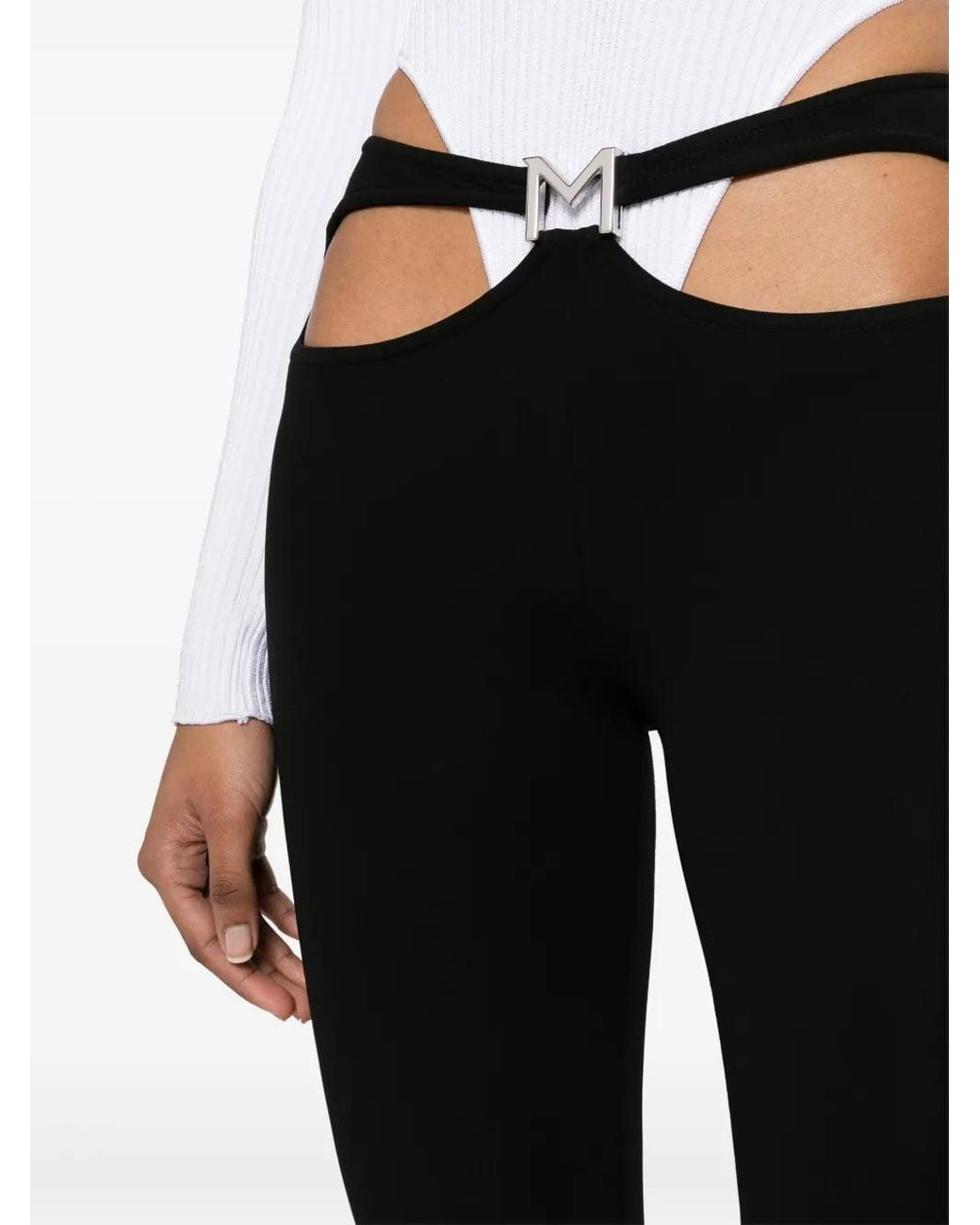 Mugler Black Cutout Leggings