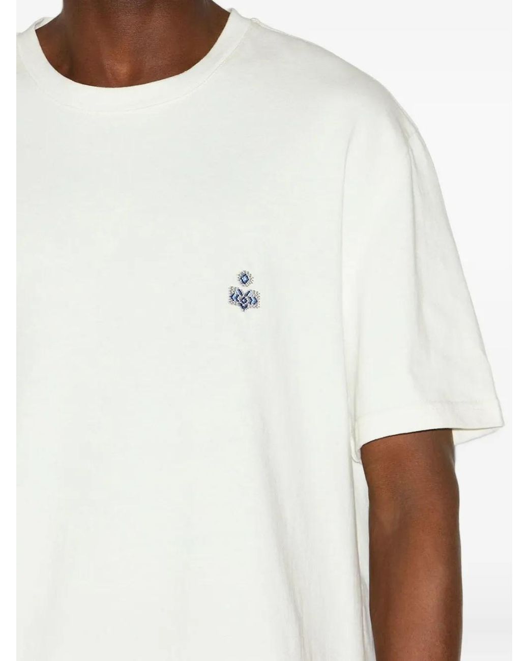 Isabel Marant White Embroidered T-Shirt for men
