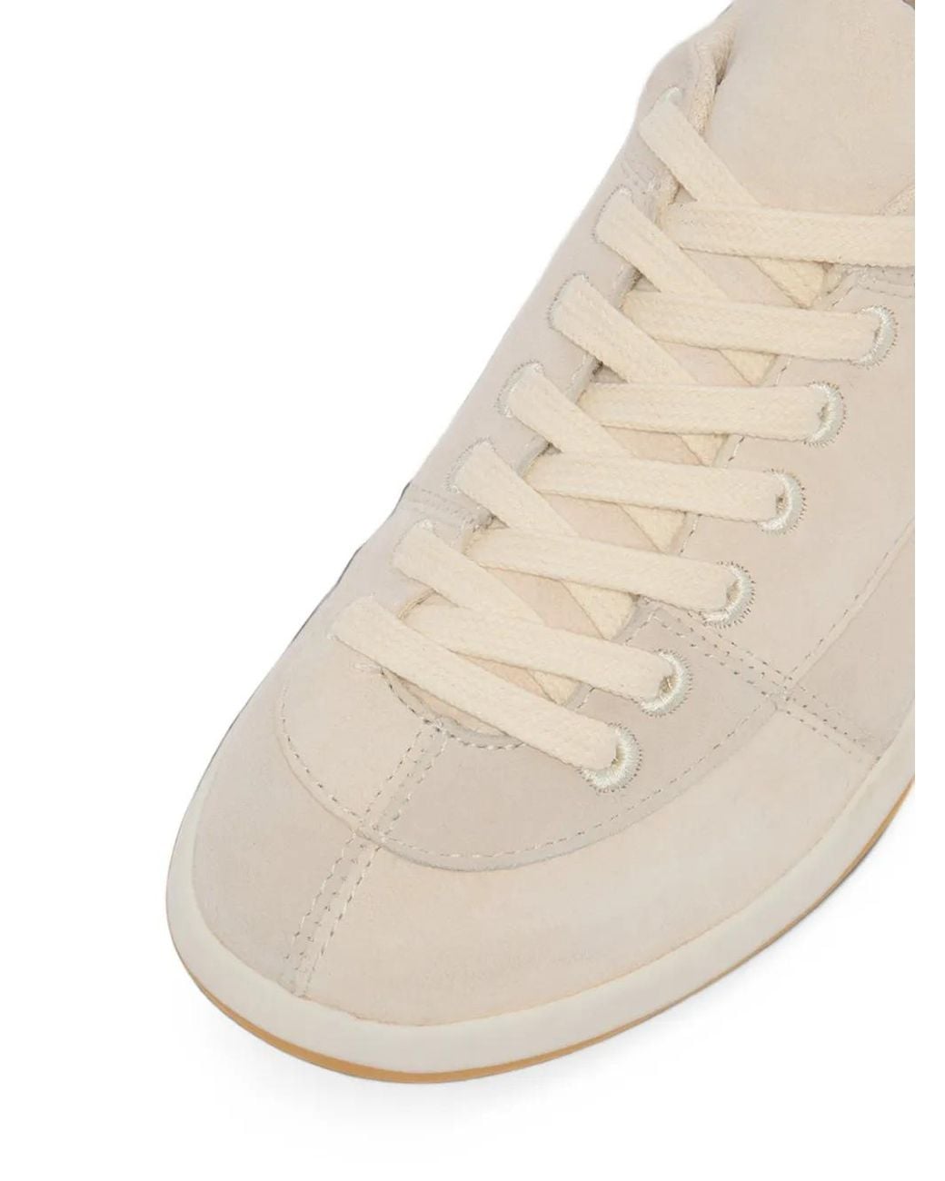 CAREL PARIS White Jane Suede Low-Top Sneakers