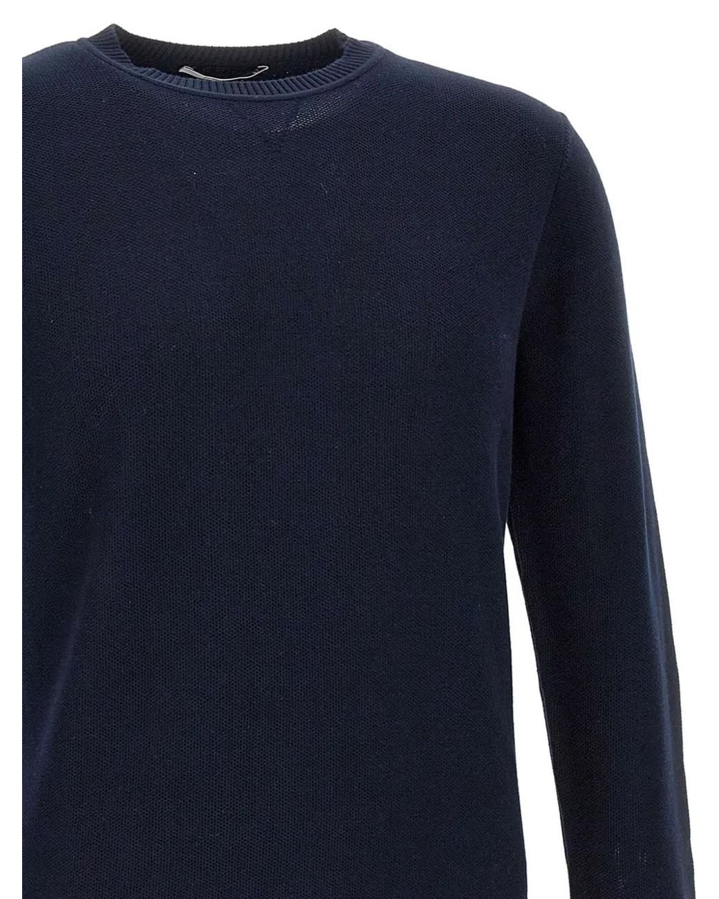 Kangra Blue Crew-Neck Cotton Sweater for men