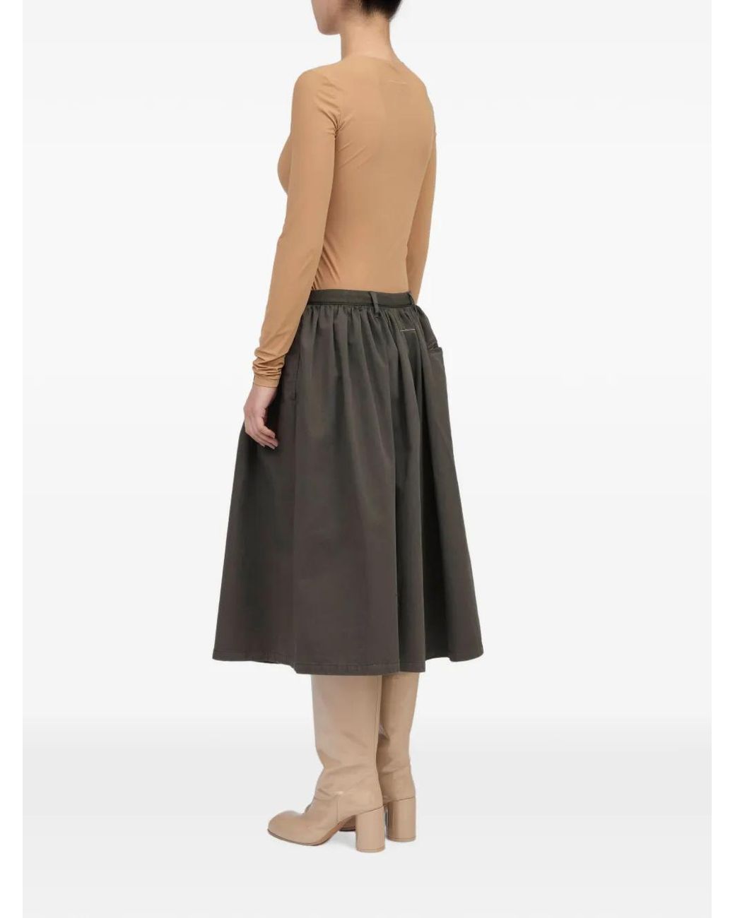 MM6 by Maison Margiela Gray Gathered Overdyed Shorts