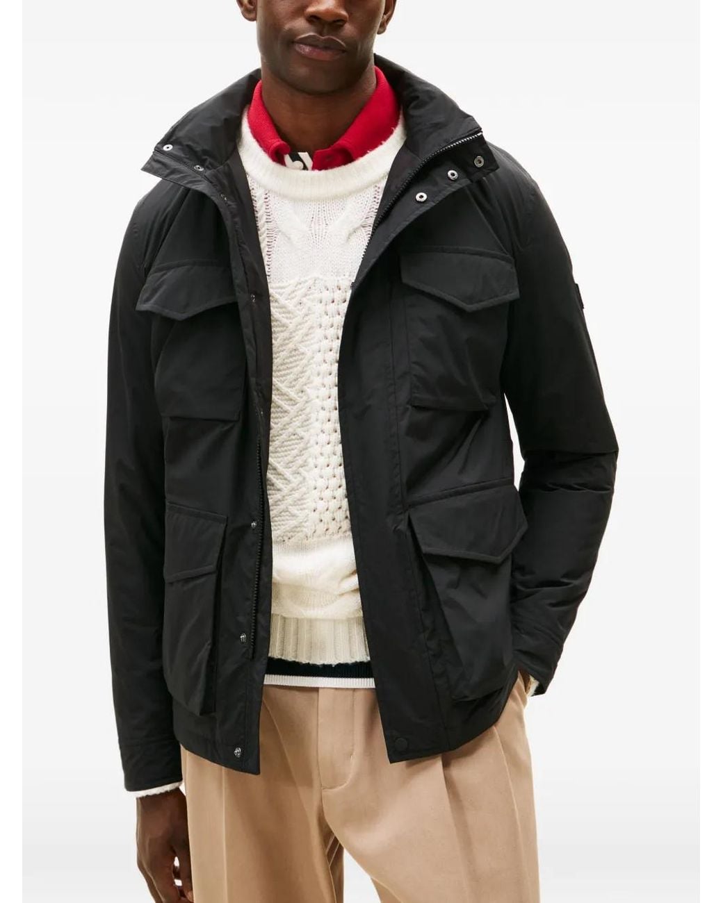 Tommy Hilfiger Black Multi-Pockets Military Jacket for men