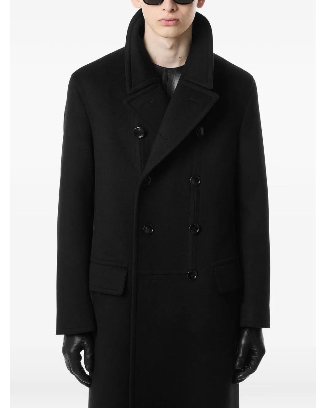 Abrigo De Lana Con Doble Botonadura Tom Ford de hombre de color Blue
