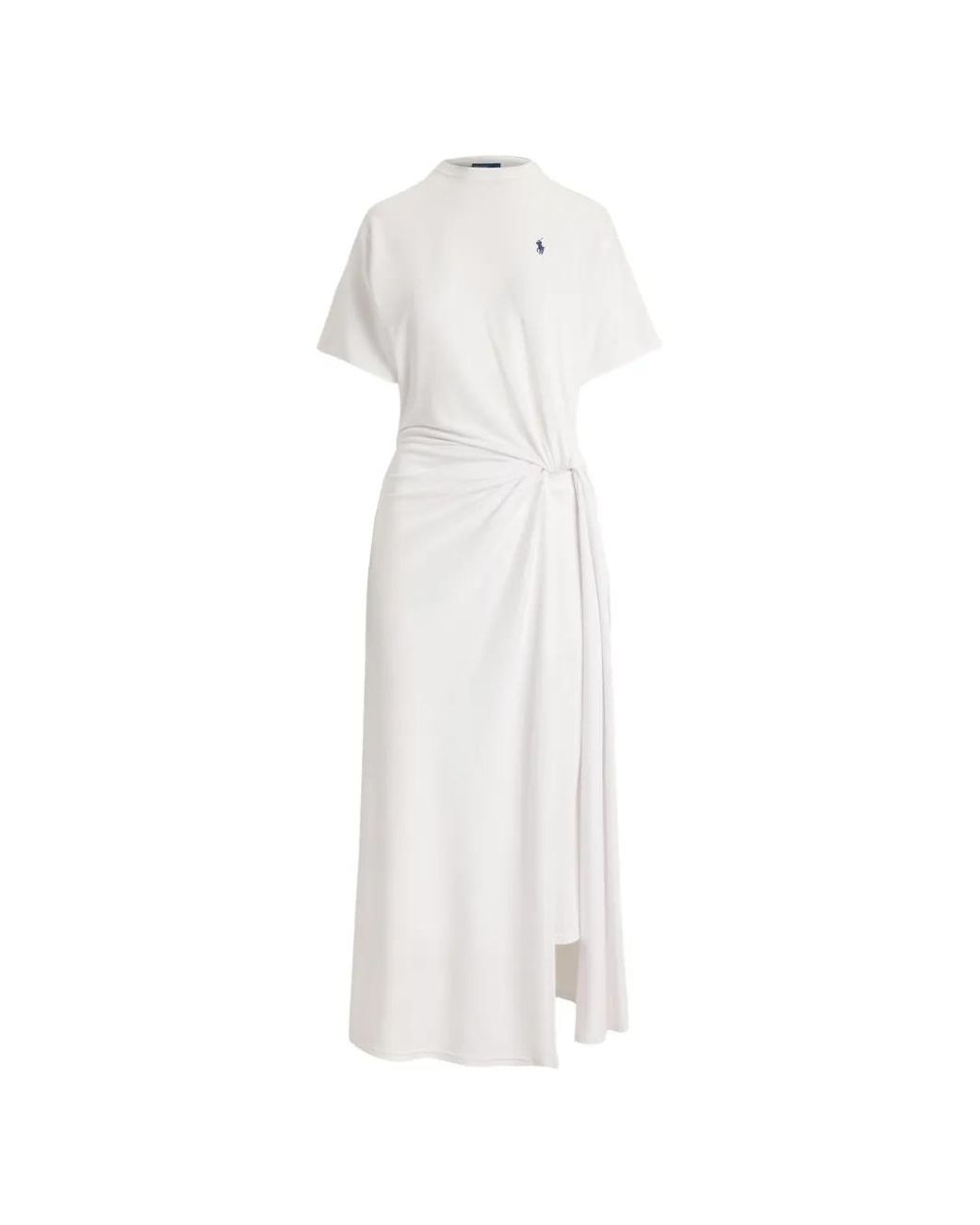 Polo Ralph Lauren White Twist-Detail T-Shirt Dress