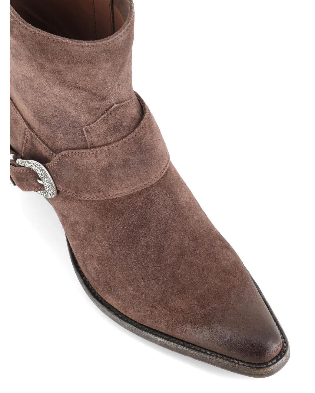 Sartore Brown Buckle Suede Boots