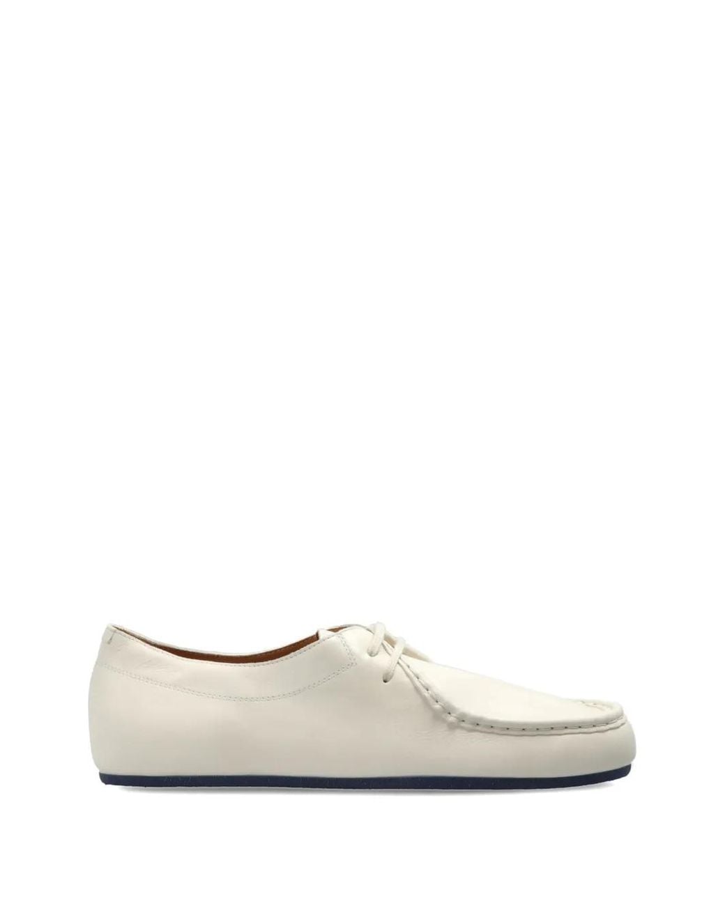 Jil Sander White Leather Lace-Up Shoes