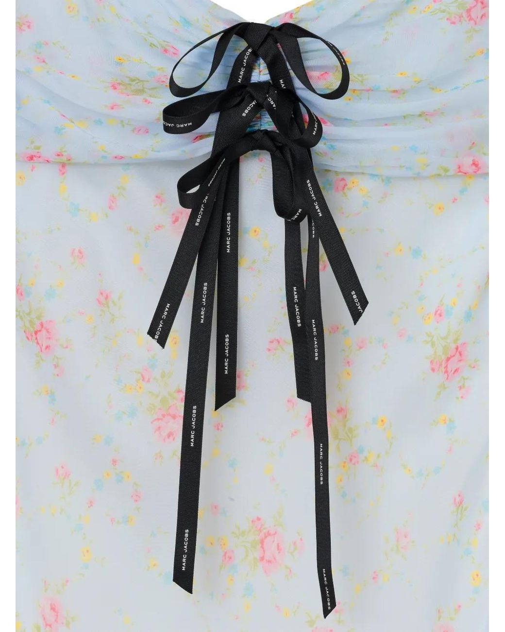 Marc Jacobs White Blurred Floral Slip Dress