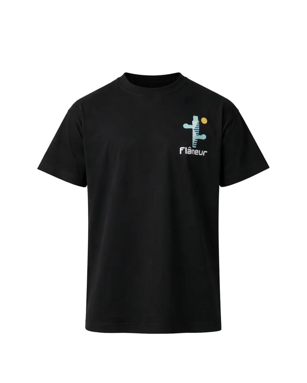 flâneur Black Graphic T-Shirt for men