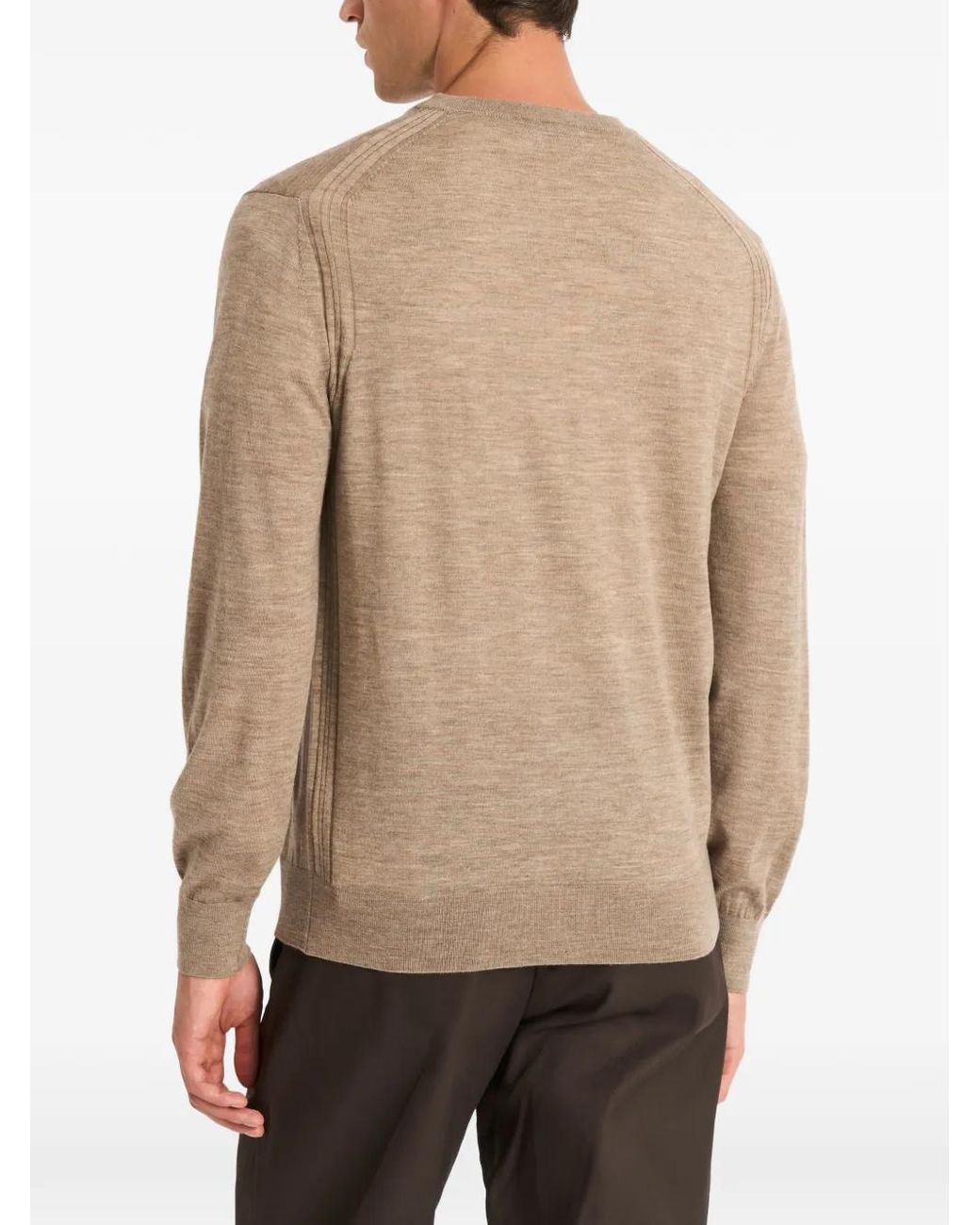 Pringle of Scotland Natural Crew Neck Merino Wool Sweater for men