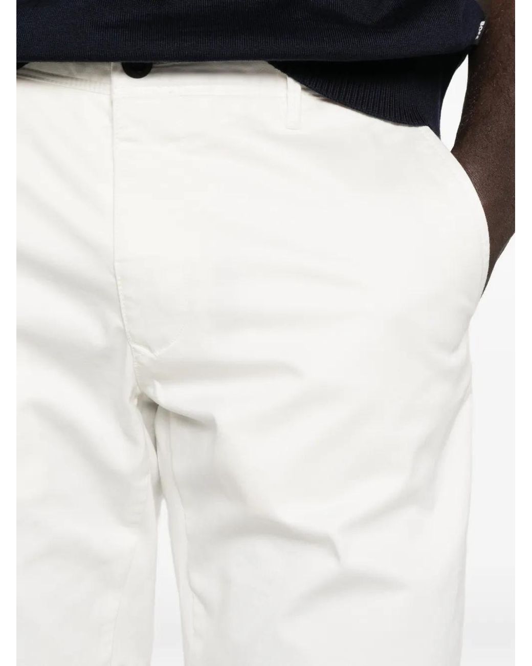 Incotex White Straight-Leg Trousers for men