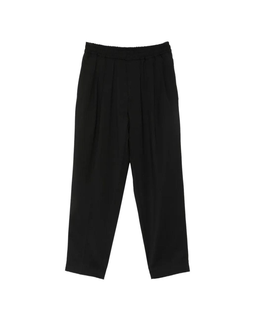 BE ABLE Black Pleated Elasticated-Waist Trousers for men