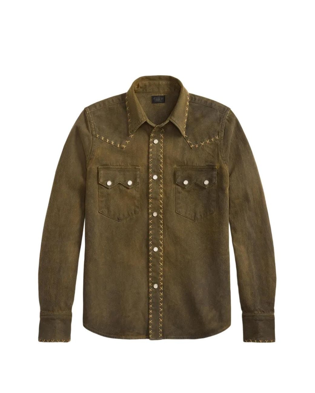 RRL Green Embroidered Shirt