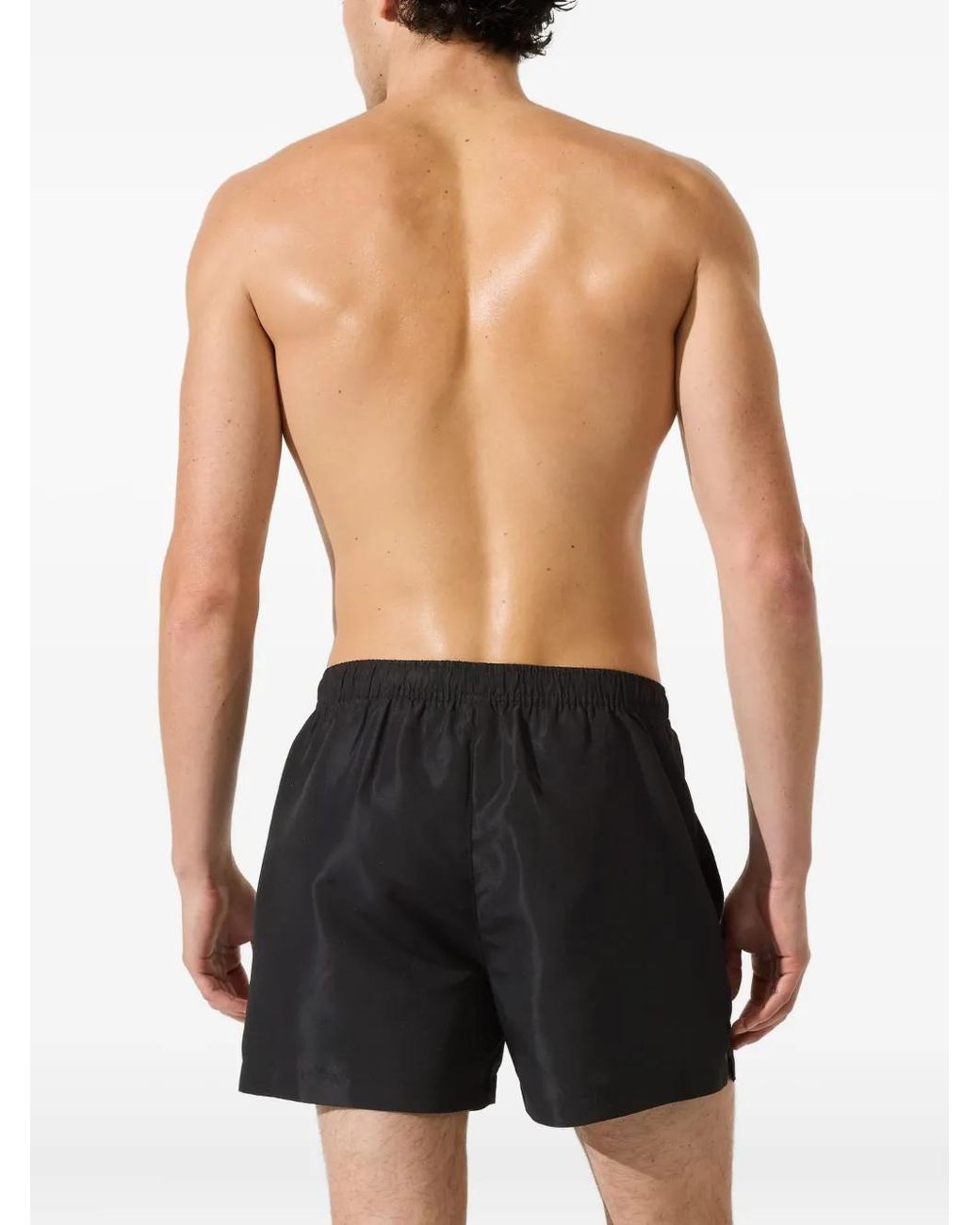 Karl Lagerfeld Black Ikon Logo-Print Swim Shorts for men