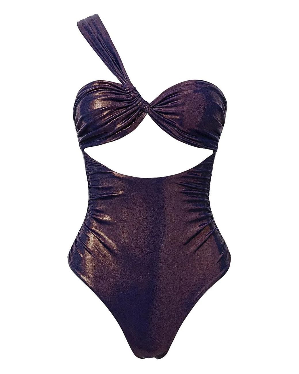 SOFIA ERHAN Blue Aura One-Shoulder Cut-Out Swimsuit