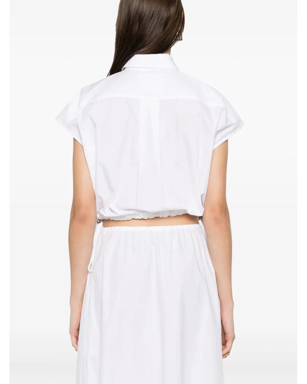 Sacai White Logo-Embroidered Shirt